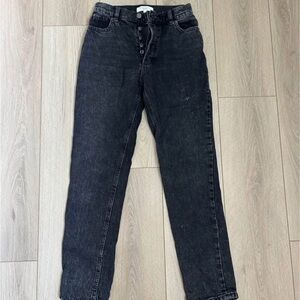 Dynamite Black High-Rise Button-Fly Jeans